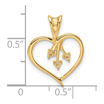 14K Yellow Gold Heart Pendant – view 6