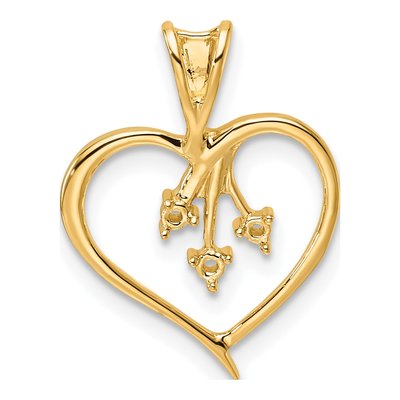 14K Yellow Gold Heart Pendant