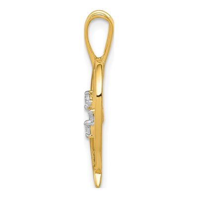 14K Yellow Gold 1/20 ct tw Diamond Heart Pendant – view 3