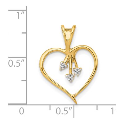 14K Yellow Gold 1/20 ct tw Diamond Heart Pendant – view 5