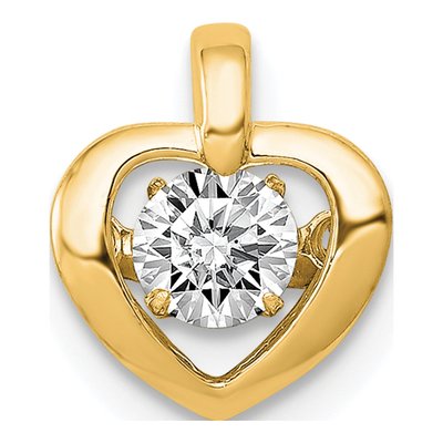 14K Yellow Gold 1/4 ct tw Lab-Grown Diamond Heart Pendant