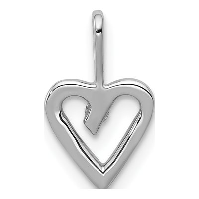 14K White Gold Diamond Heart Pendant – view 4
