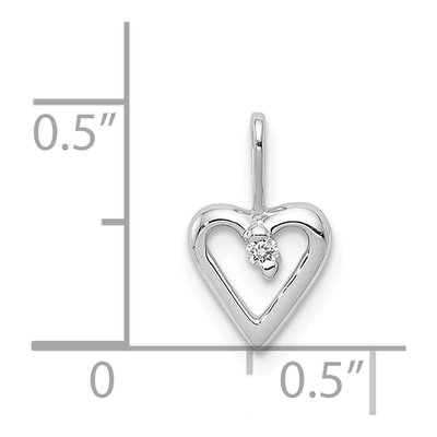 14K White Gold Diamond Heart Pendant – view 5