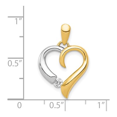 14K Two-Tone Gold 1/15 ct tw Diamond Heart Pendant – view 4