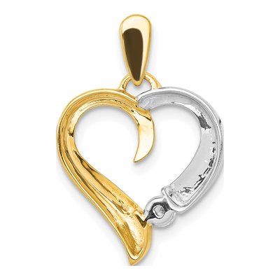 14K Two-Tone Gold 1/15 ct tw Diamond Heart Pendant – view 5