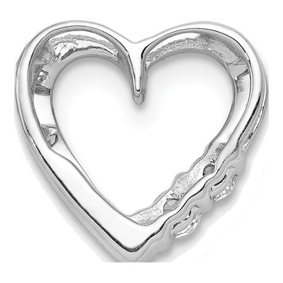 14K White Gold 1/10 ct tw Diamond Heart Slide Pendant – view 4