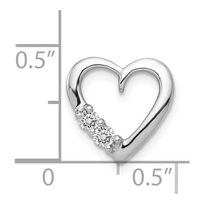 14K White Gold 1/10 ct tw Diamond Heart Slide Pendant – view 5
