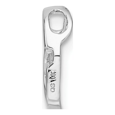 10K White Gold Heart Slide for Pendant Mounting – view 3
