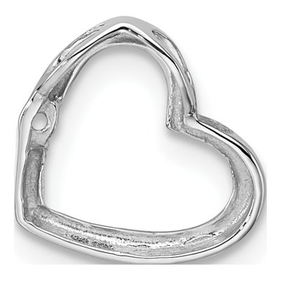 10K White Gold Heart Slide for Pendant Mounting – view 4