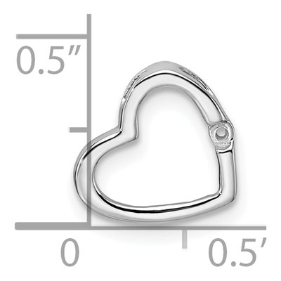 10K White Gold Heart Slide for Pendant Mounting – view 5