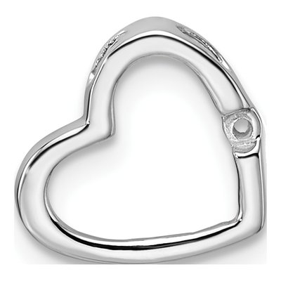 10K White Gold Heart Slide for Pendant Mounting