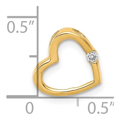 10K Yellow Gold Diamond Heart Charm – view 3