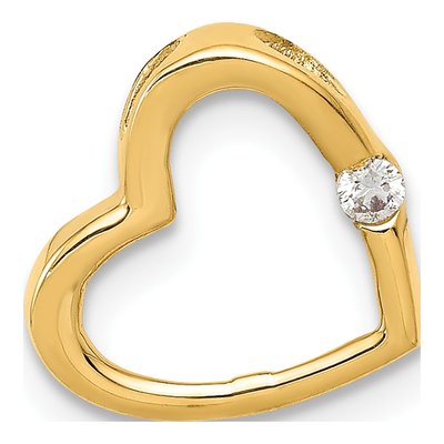 10K Yellow Gold Diamond Heart Charm