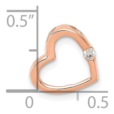 14K Rose Gold Diamond Heart Slide Pendant – view 4