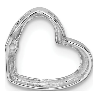 14K White Gold Heart Slide for Pendant Mounting – view 4