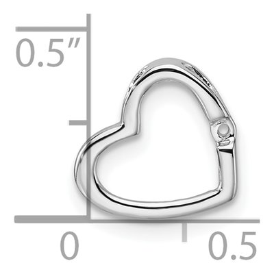 14K White Gold Heart Slide for Pendant Mounting – view 5