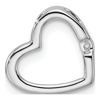 14K White Gold Heart Slide for Pendant Mounting
