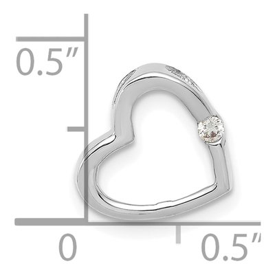 14K White Gold Diamond Heart Slide Pendant – view 3