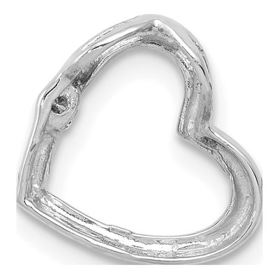 14K White Gold Diamond Heart Slide Pendant – view 4
