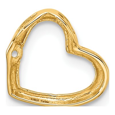 14K Yellow Gold Heart Slide for Pendant Mounting – view 5