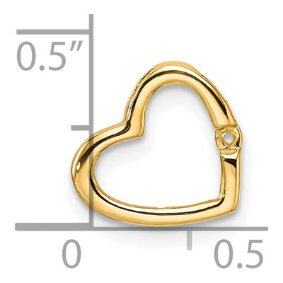 14K Yellow Gold Heart Slide for Pendant Mounting – view 6