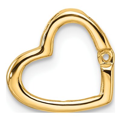 14K Yellow Gold Heart Slide for Pendant Mounting