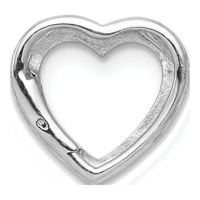 14K White Gold Diamond Heart Slide Pendant – view 4