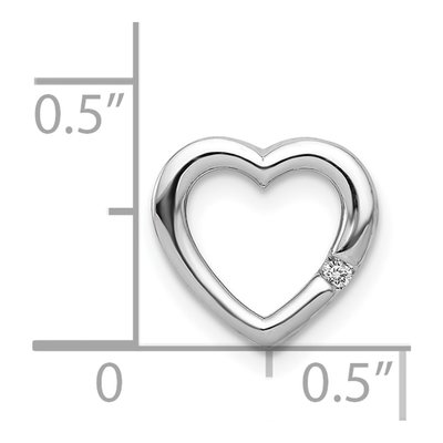 14K White Gold Diamond Heart Slide Pendant – view 5