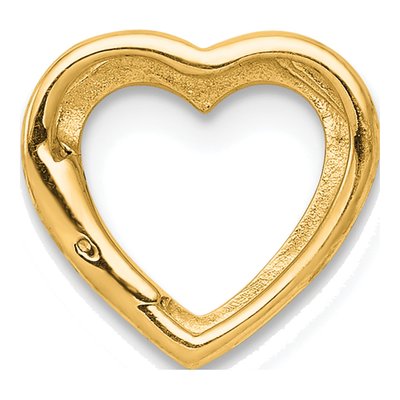 14K Yellow Gold Diamond Heart Slide Pendant – view 4