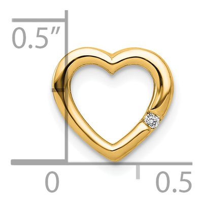14K Yellow Gold Diamond Heart Slide Pendant – view 5