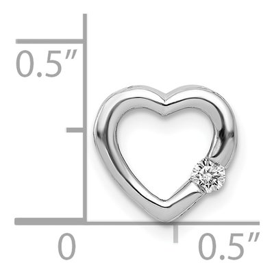 14K White Gold 1/20 ct tw Diamond Heart Slide Pendant – view 5