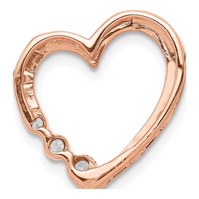 14K Rose Gold 1/6 ct tw Diamond Heart Slide Pendant – view 4