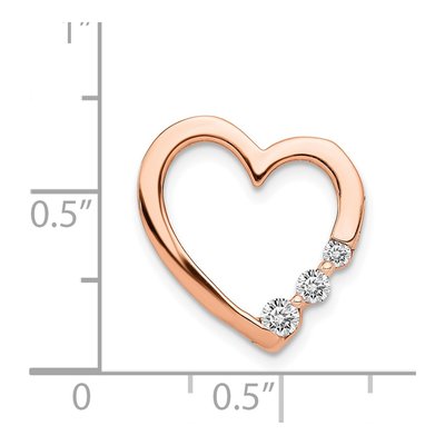 14K Rose Gold 1/6 ct tw Diamond Heart Slide Pendant – view 5