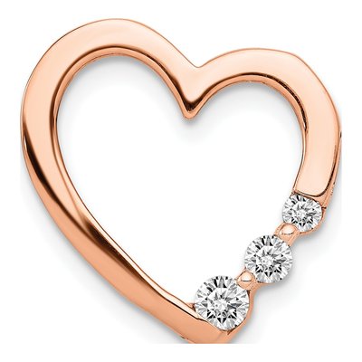 14K Rose Gold 1/6 ct tw Diamond Heart Slide Pendant
