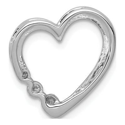 14K White Gold 1/6 ct tw Diamond Heart Slide Pendant – view 4