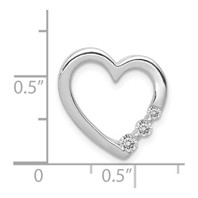 14K White Gold 1/6 ct tw Diamond Heart Slide Pendant – view 5