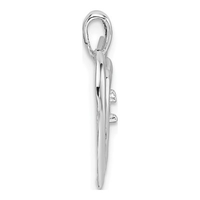 14K White Gold Double Heart Pendant Mounting – view 3
