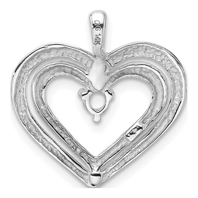14K White Gold Double Heart Pendant Mounting – view 4