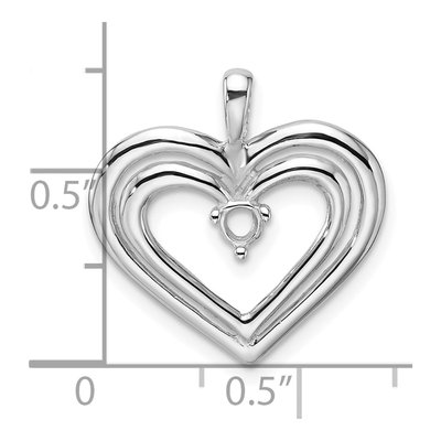 14K White Gold Double Heart Pendant Mounting – view 5