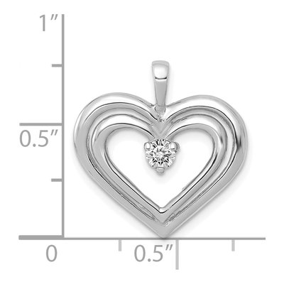 14K White Gold 1/8 ct tw Diamond Double Heart Pendant – view 3