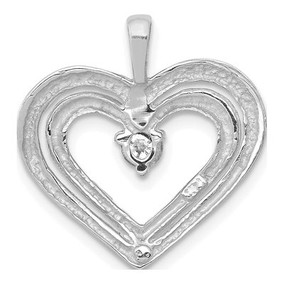14K White Gold 1/8 ct tw Diamond Double Heart Pendant – view 4