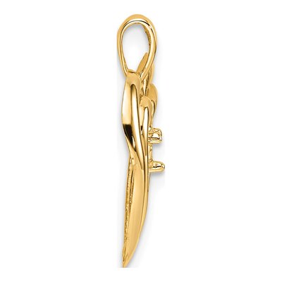 14K Yellow Gold Double Heart Pendant Mounting – view 3