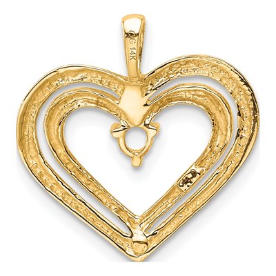 14K Yellow Gold Double Heart Pendant Mounting – view 4