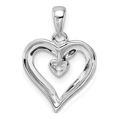 14K White Gold Heart Pendant – view 4