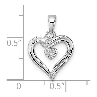14K White Gold Heart Pendant – view 5