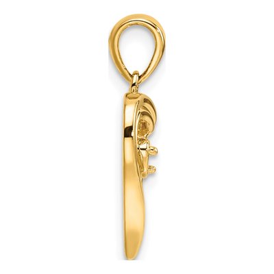 14K Yellow Gold Heart Pendant – view 2
