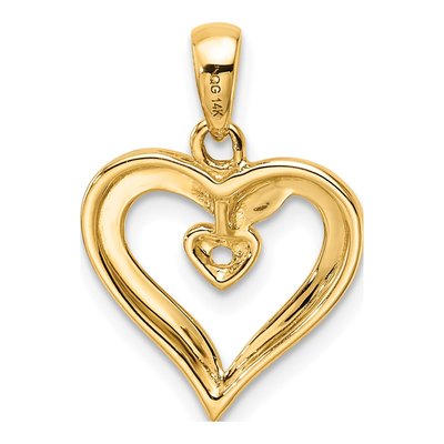 14K Yellow Gold Heart Pendant – view 3