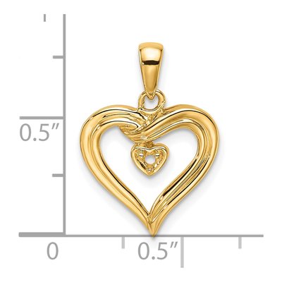 14K Yellow Gold Heart Pendant – view 4