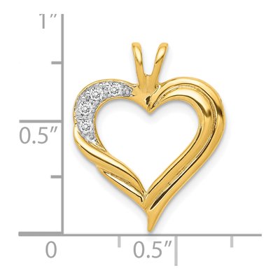 10K Yellow Gold 1/20 ct tw Diamond Fancy Heart Pendant – view 2