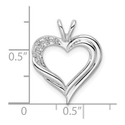 14K White Gold Heart for Side Pendant – view 6